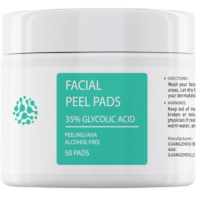 YAFUSIPE GLYCOLIC ACID PADS 35% AHA FACIAL RESURFACING PADS WITH VITAMINS B5, C & E, GREEN TEA, EXFOLIATING FACE WIPES PEEL PADS FOR FINE LINES & WRINKLES BRIGHTENING EXFOLIANT PADS FOR FACE - Image 1